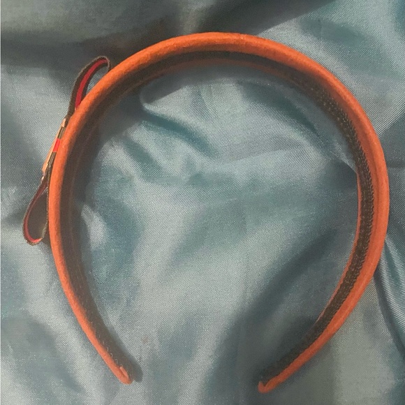 Gorgeous vintage Gucci brown microsuede Green & Red web Bow Logo Headband - Picture 3 of 6